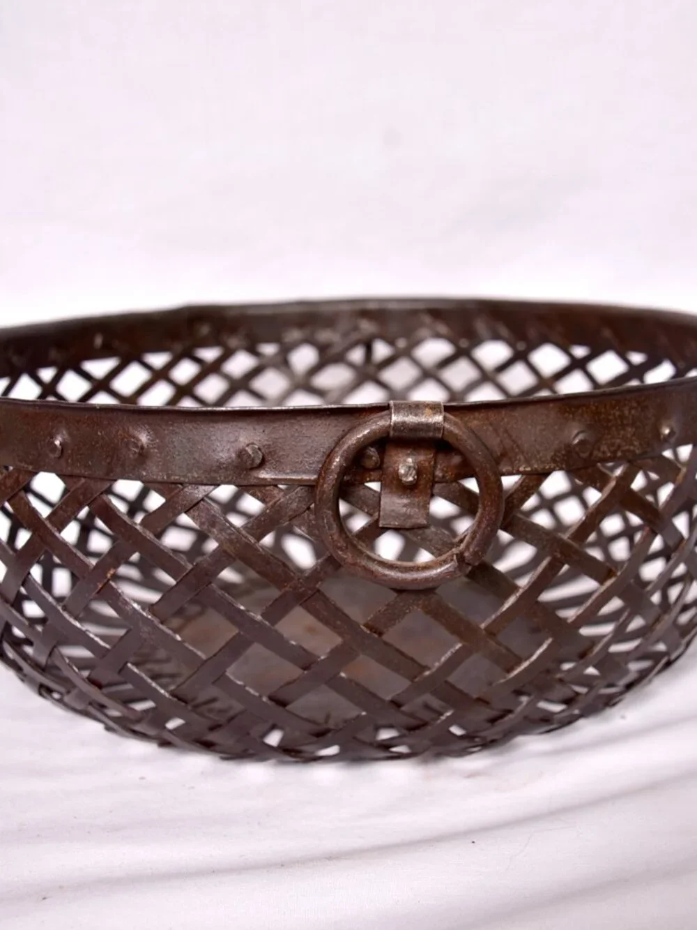 Woven Metal Hanging Basket Made in India